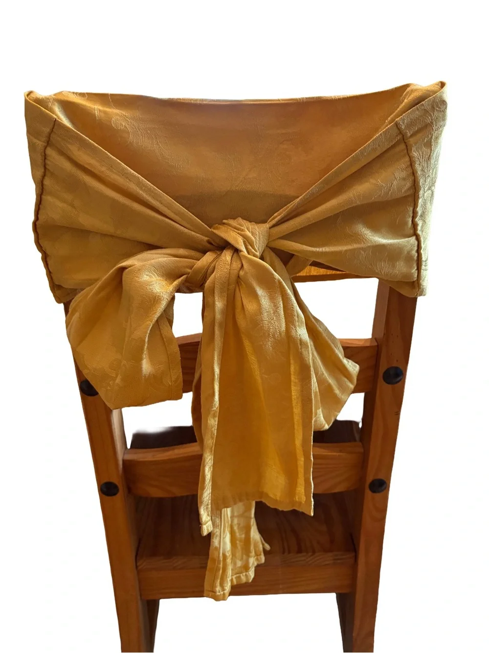 Set of 2 Gold Damask Winter  Holly Tablecloths and 6 chair bows